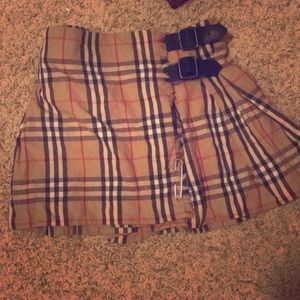 Burberry 100% Wool Plaid Skirt Miniskirt